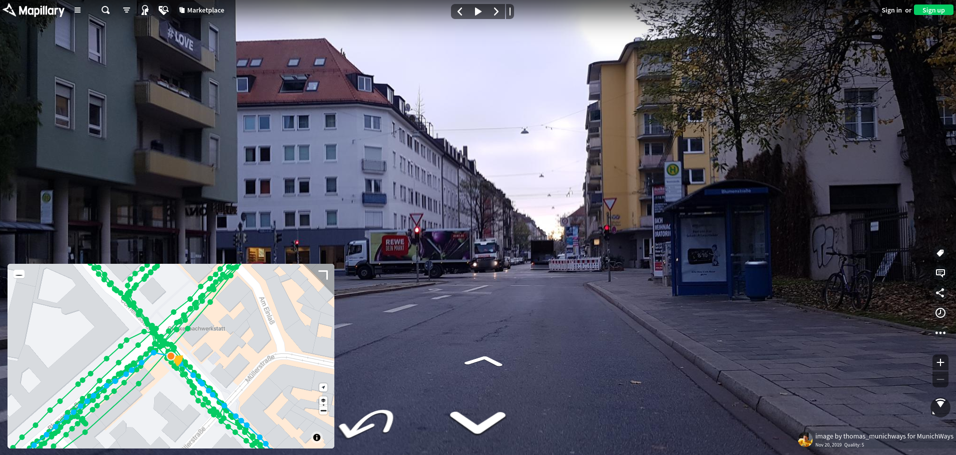 Mapillary Ansicht Corneliusstraße